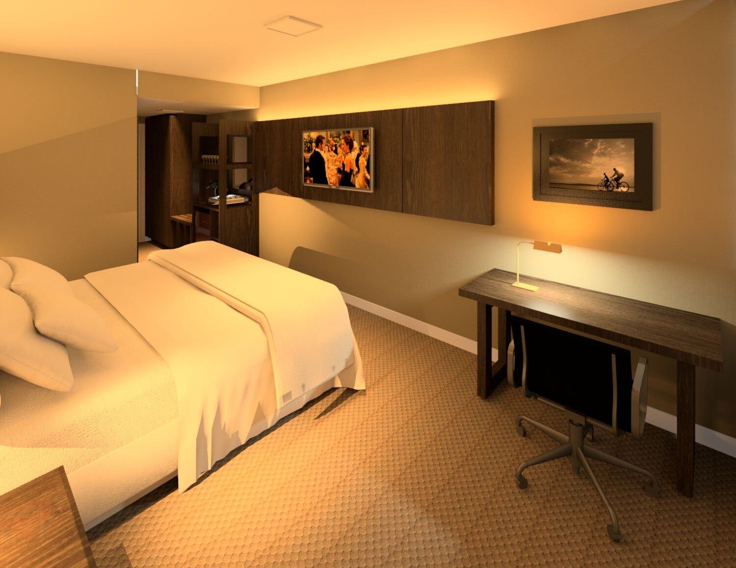 Clarion Goiânia Orion Hotel Exterior foto A bedroom designed with the help of a computer.